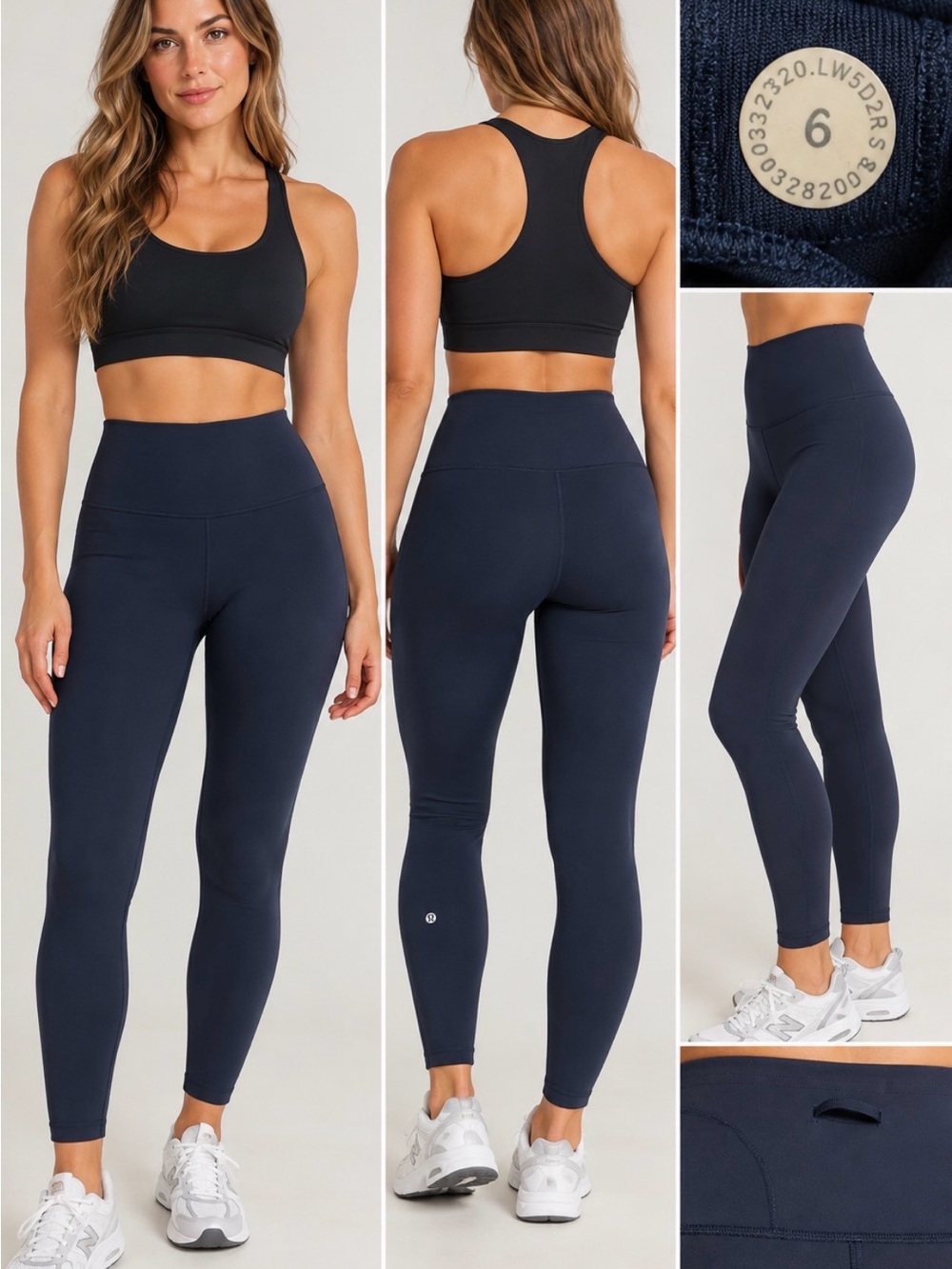lululemon athletica Women’s Navy High-Waist Leggings, Size 6
